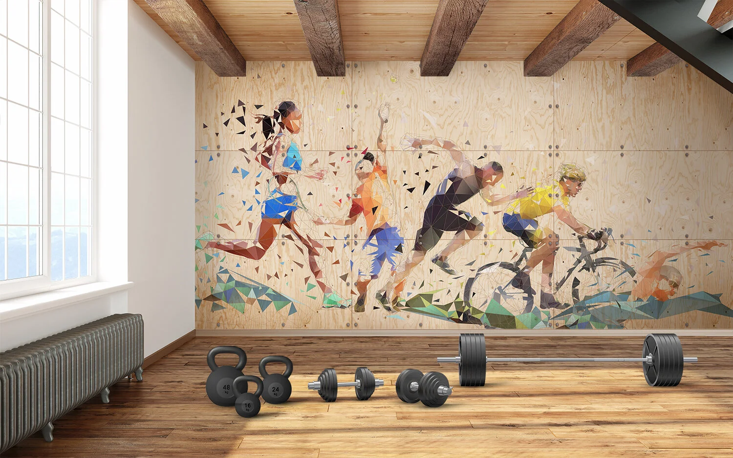 G3-21-04 Get Fit! • Wood — Gravity Digital Walls